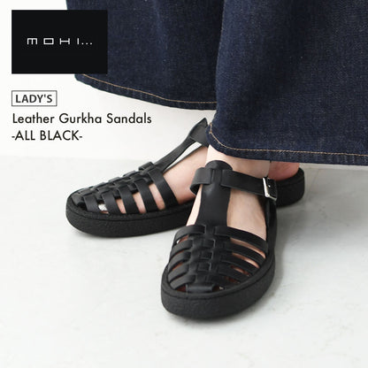 MOHI [モヒ]レザーグルカサンダル -ALL BLACK- [GU2-609-1bk] [2025SS]