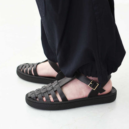 MOHI [モヒ]レザーグルカサンダル -ALL BLACK- [GU2-609-1bk] [2025SS]