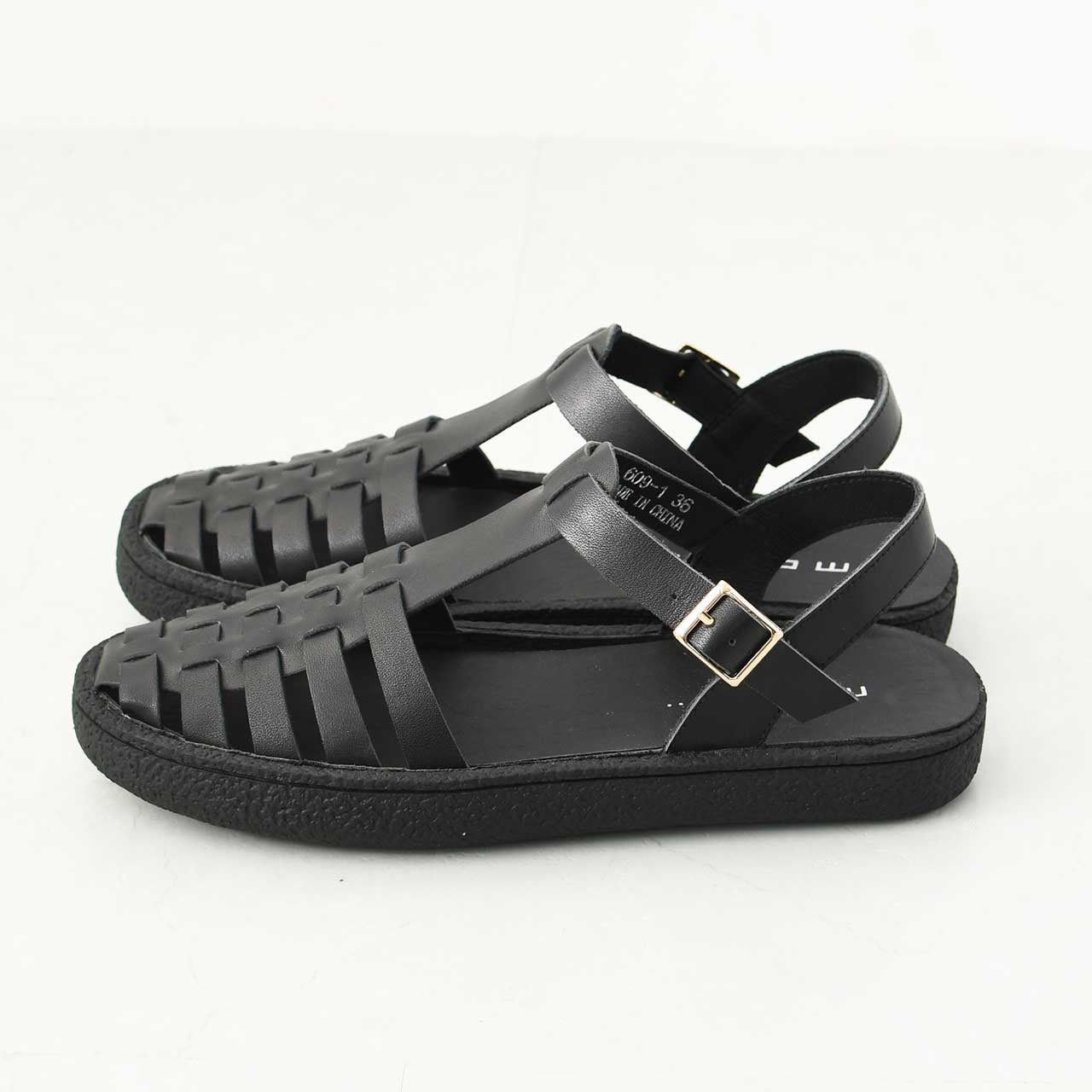 MOHI [モヒ]レザーグルカサンダル -ALL BLACK- [GU2-609-1bk] [2025SS]