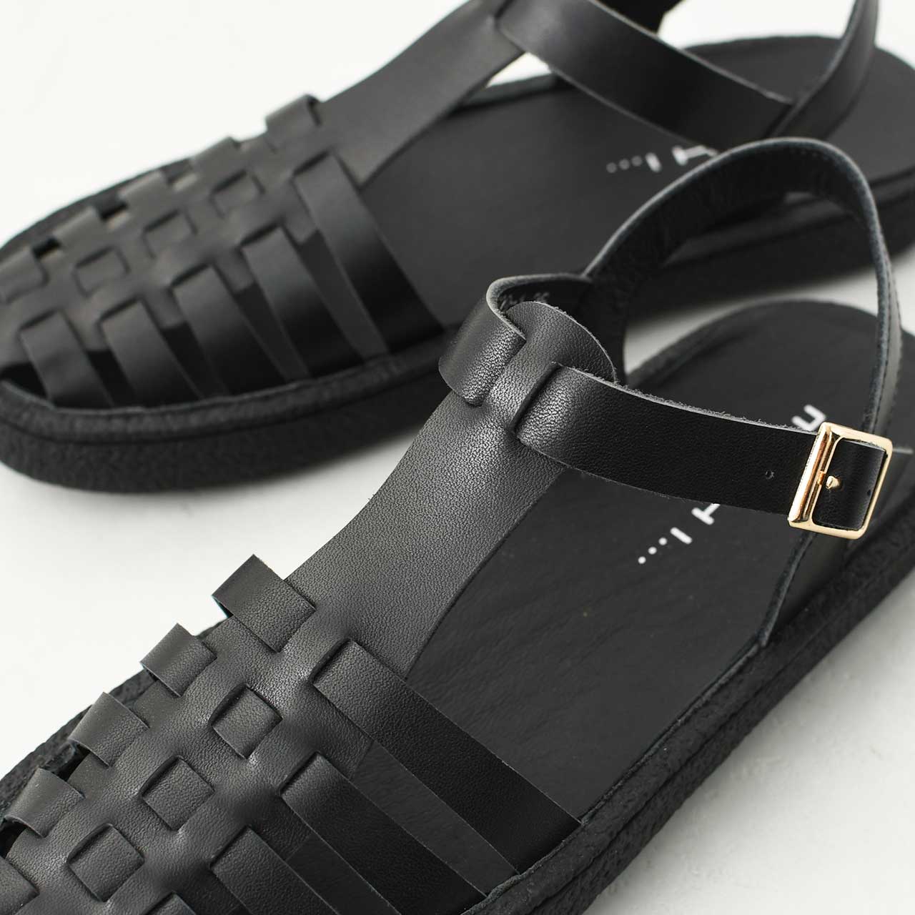 MOHI [モヒ]レザーグルカサンダル -ALL BLACK- [GU2-609-1bk] [2025SS]