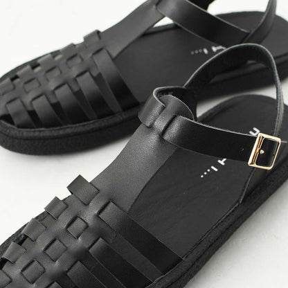 MOHI [モヒ]レザーグルカサンダル -ALL BLACK- [GU2-609-1bk] [2025SS]