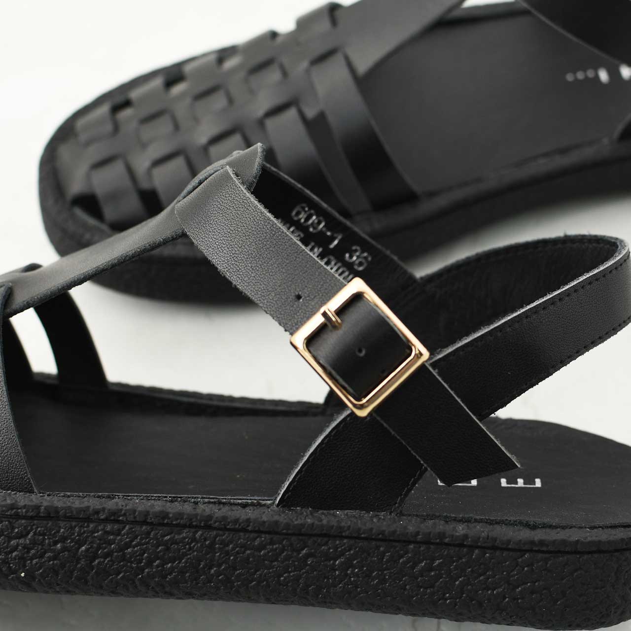 MOHI [モヒ]レザーグルカサンダル -ALL BLACK- [GU2-609-1bk] [2025SS]