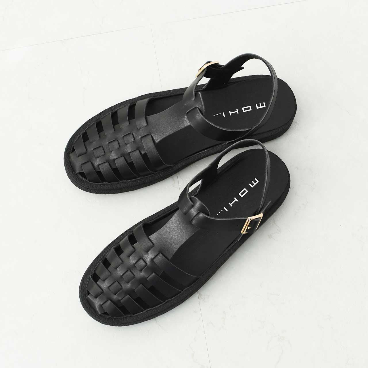 MOHI [モヒ]レザーグルカサンダル -ALL BLACK- [GU2-609-1bk] [2025SS]