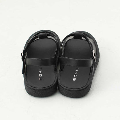 MOHI [モヒ]レザーTストラップ オープントゥ フラットシューズ -ALL BLACK- [GU2-8029-1BK] [2025SS]