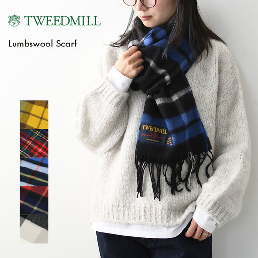 TWEED MILL [ツイードミル] Lumbswool Scarf  [25-190-t] ラムウール スカーフ・チェック柄・ストール・マフラー・LADY'S [2025AW]