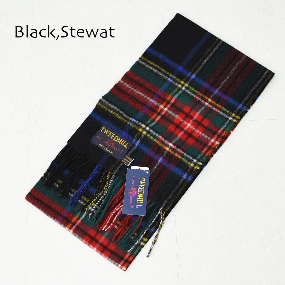 TWEED MILL [ツイードミル] Lumbswool Scarf  [25-190-t] ラムウール スカーフ・チェック柄・ストール・マフラー・LADY'S [2025AW]