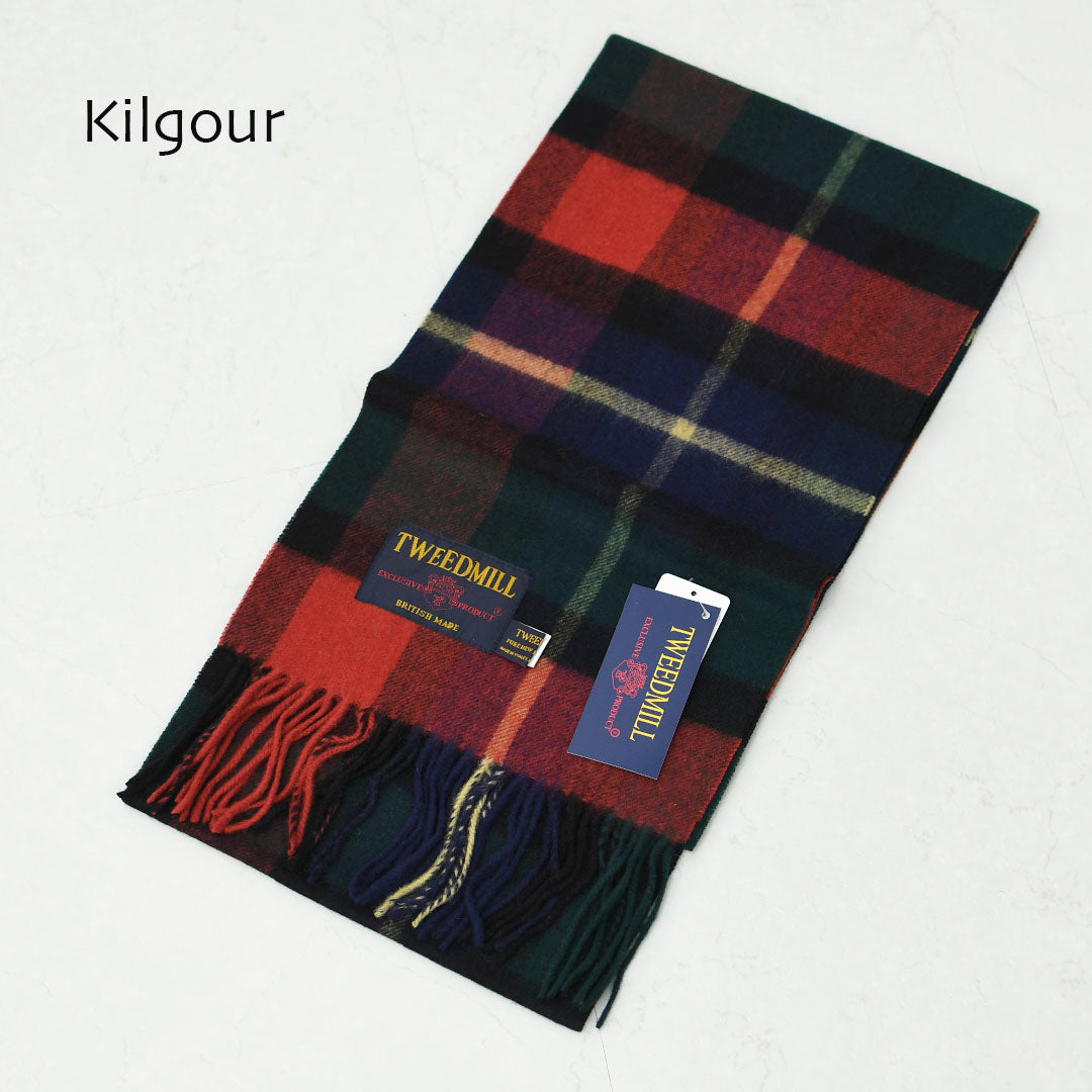 TWEED MILL [ツイードミル] Lumbswool Scarf  [25-190-t] ラムウール スカーフ・チェック柄・ストール・マフラー・LADY'S [2025AW]