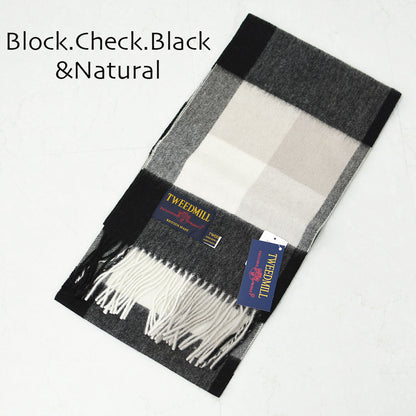 TWEED MILL [ツイードミル] Lumbswool Scarf  [25-190-t] ラムウール スカーフ・チェック柄・ストール・マフラー・LADY'S [2025AW]