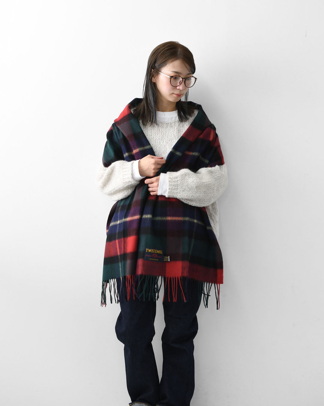 TWEED MILL [ツイードミル] Prestige Lambswool Stole [48-190-wp] プレスティージ ラムウール ストール・チェック柄・ストール・マフラー・大判・LADY'S [2025AW]