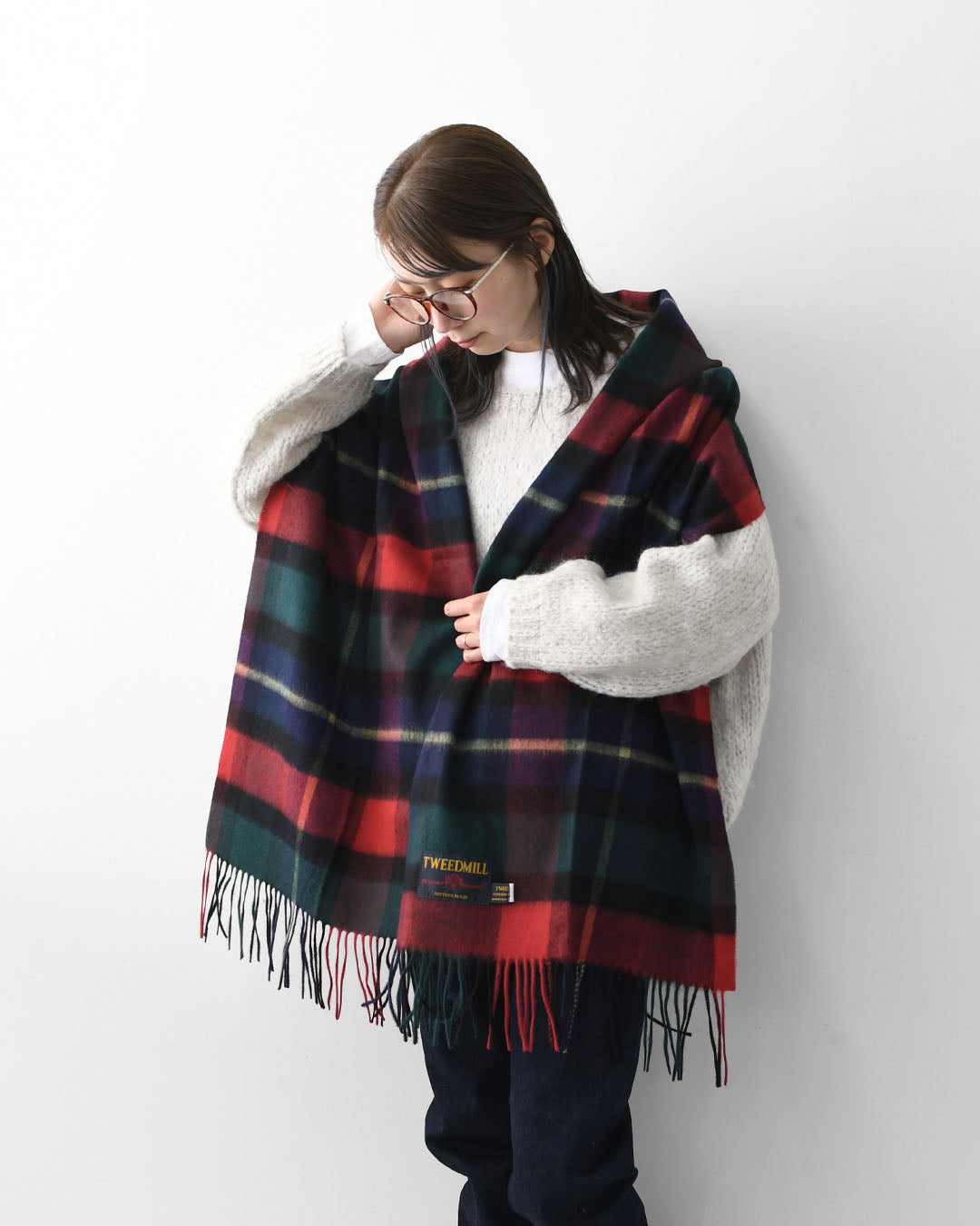 TWEED MILL [ツイードミル] Prestige Lambswool Stole [48-190-wp] プレスティージ ラムウール ストール・チェック柄・ストール・マフラー・大判・LADY'S [2025AW]