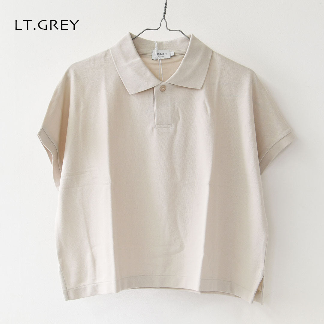 Handvaerk [ハンドバーク] PIQUE DOLMAN SLEEVE POLO SHIRT[1108] ピケドルマンスリーブポロシャツ・半袖ポロシャツ・襟付きトップス・ピケ素材・ゆったりシルエット・無地・LADY'S [2026SS]