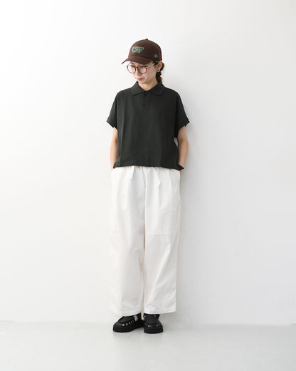 Handvaerk [ハンドバーク] PIQUE DOLMAN SLEEVE POLO SHIRT[1108] ピケドルマンスリーブポロシャツ・半袖ポロシャツ・襟付きトップス・ピケ素材・ゆったりシルエット・無地・LADY'S [2026SS]