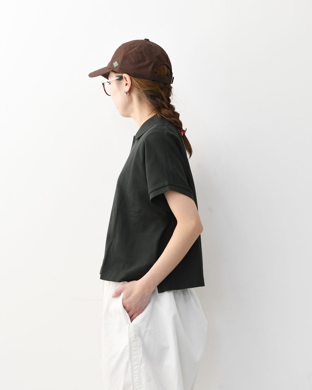Handvaerk [ハンドバーク] PIQUE DOLMAN SLEEVE POLO SHIRT[1108] ピケドルマンスリーブポロシャツ・半袖ポロシャツ・襟付きトップス・ピケ素材・ゆったりシルエット・無地・LADY'S [2026SS]