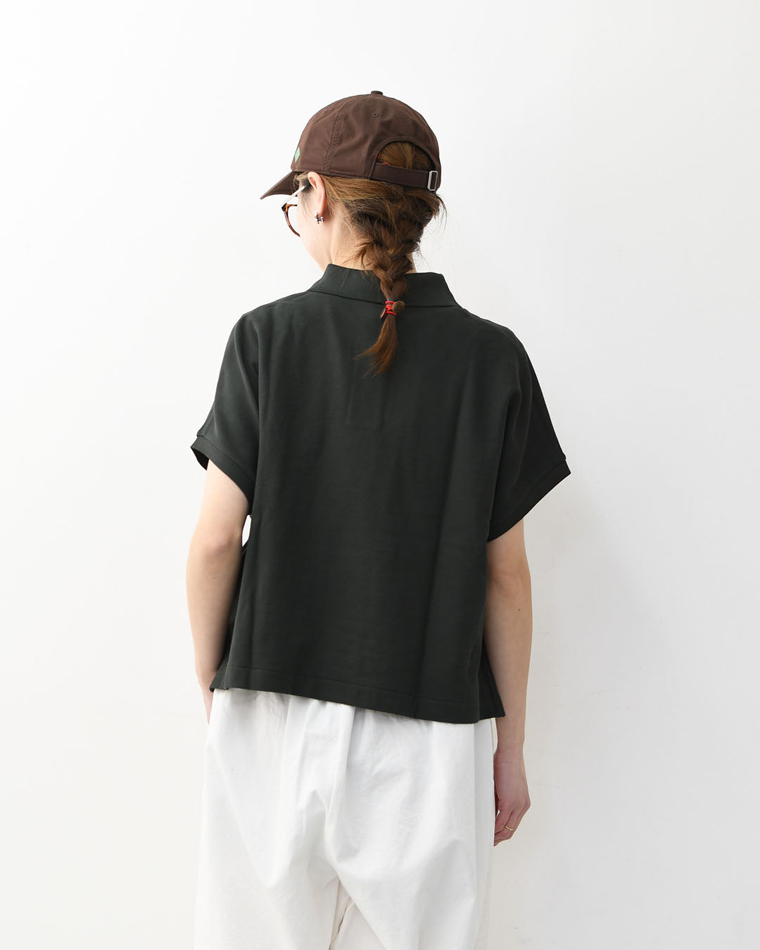 Handvaerk [ハンドバーク] PIQUE DOLMAN SLEEVE POLO SHIRT[1108] ピケドルマンスリーブポロシャツ・半袖ポロシャツ・襟付きトップス・ピケ素材・ゆったりシルエット・無地・LADY'S [2026SS]