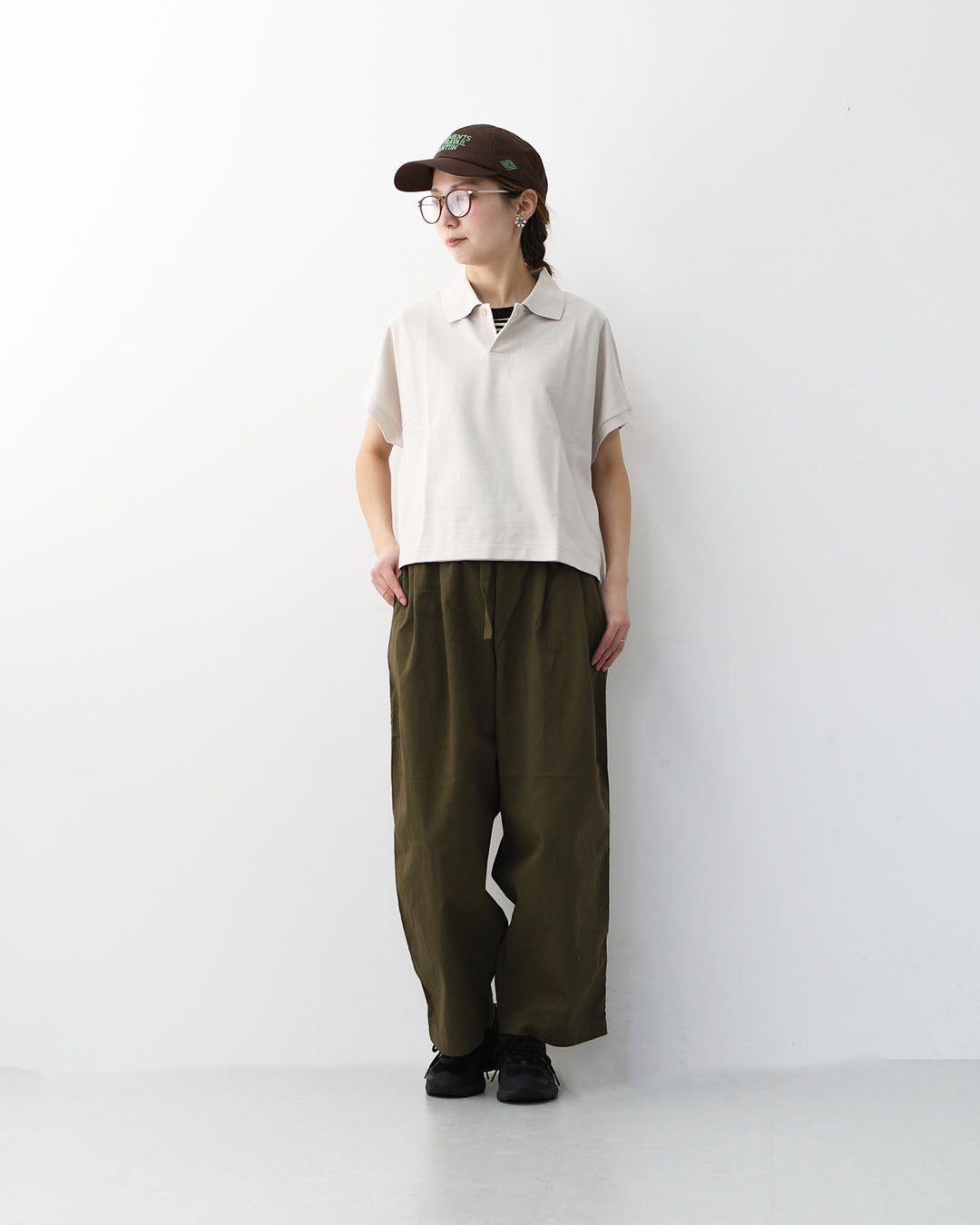 Handvaerk [ハンドバーク] PIQUE DOLMAN SLEEVE POLO SHIRT[1108] ピケドルマンスリーブポロシャツ・半袖ポロシャツ・襟付きトップス・ピケ素材・ゆったりシルエット・無地・LADY'S [2026SS]