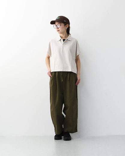 Handvaerk [ハンドバーク] PIQUE DOLMAN SLEEVE POLO SHIRT[1108] ピケドルマンスリーブポロシャツ・半袖ポロシャツ・襟付きトップス・ピケ素材・ゆったりシルエット・無地・LADY'S [2026SS]
