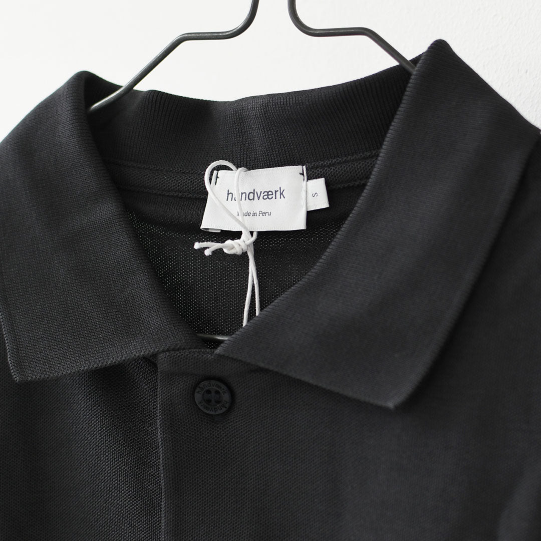 Handvaerk [ハンドバーク] PIQUE DOLMAN SLEEVE POLO SHIRT[1108] ピケドルマンスリーブポロシャツ・半袖ポロシャツ・襟付きトップス・ピケ素材・ゆったりシルエット・無地・LADY'S [2026SS]