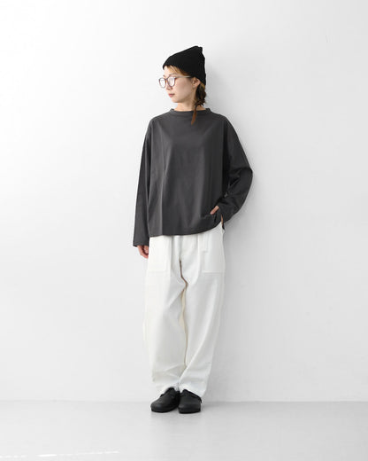 Handvaerk [ハンドバーク] W 60/2 BOTTLE NECK L/S T-SHIRT [6116] 60/2 ボトルネックロングスーブTシャツ [2025AW]
