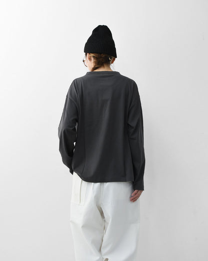 Handvaerk [ハンドバーク] W 60/2 BOTTLE NECK L/S T-SHIRT [6116] 60/2 ボトルネックロングスーブTシャツ [2025AW]