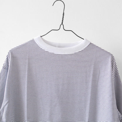 Handvaerk [ハンドバーク] W 60/2 BOTTLE NECK 3/4 SLEEVE T-SHIRT BORDER [6207] 60/2 ボトルネックTシャツ ボーダー [2025SS]