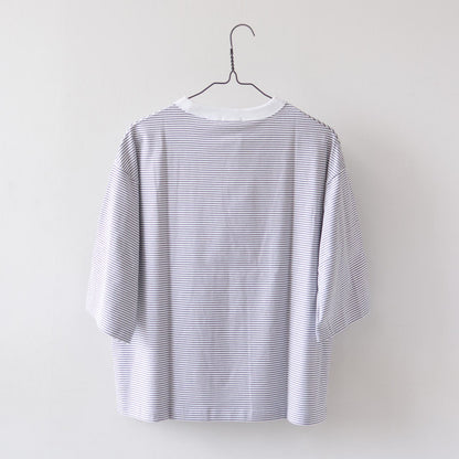 Handvaerk [ハンドバーク] W 60/2 BOTTLE NECK 3/4 SLEEVE T-SHIRT BORDER [6207] 60/2 ボトルネックTシャツ ボーダー [2025SS]