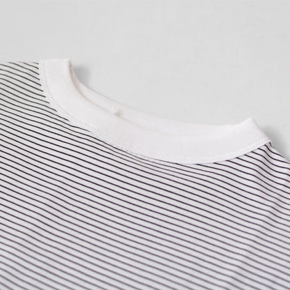 Handvaerk [ハンドバーク] W 60/2 BOTTLE NECK 3/4 SLEEVE T-SHIRT BORDER [6207] 60/2 ボトルネックTシャツ ボーダー [2025SS]