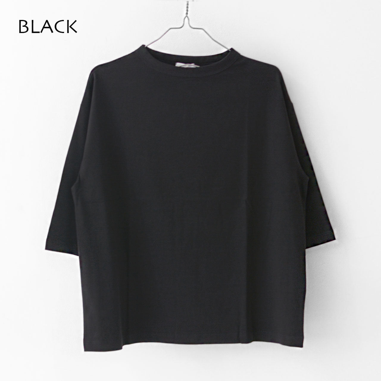 Handvaerk [ハンドバーク] W 60/2 BOTTLE NECK 3/4 SLEEVE T-SHIRT SOLID [6207] 60/2 ボトルネックTシャツ SOLID [2025SS]