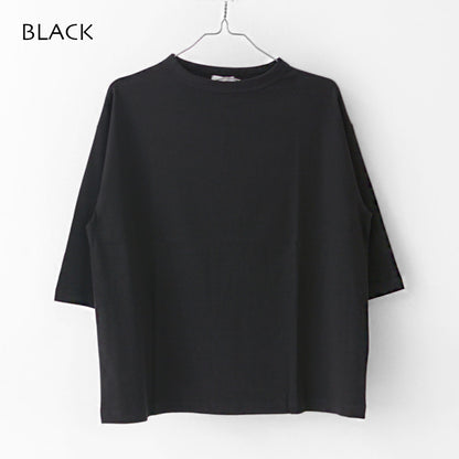 Handvaerk [ハンドバーク] W 60/2 BOTTLE NECK 3/4 SLEEVE T-SHIRT SOLID [6207] 60/2 ボトルネックTシャツ SOLID [2025SS]