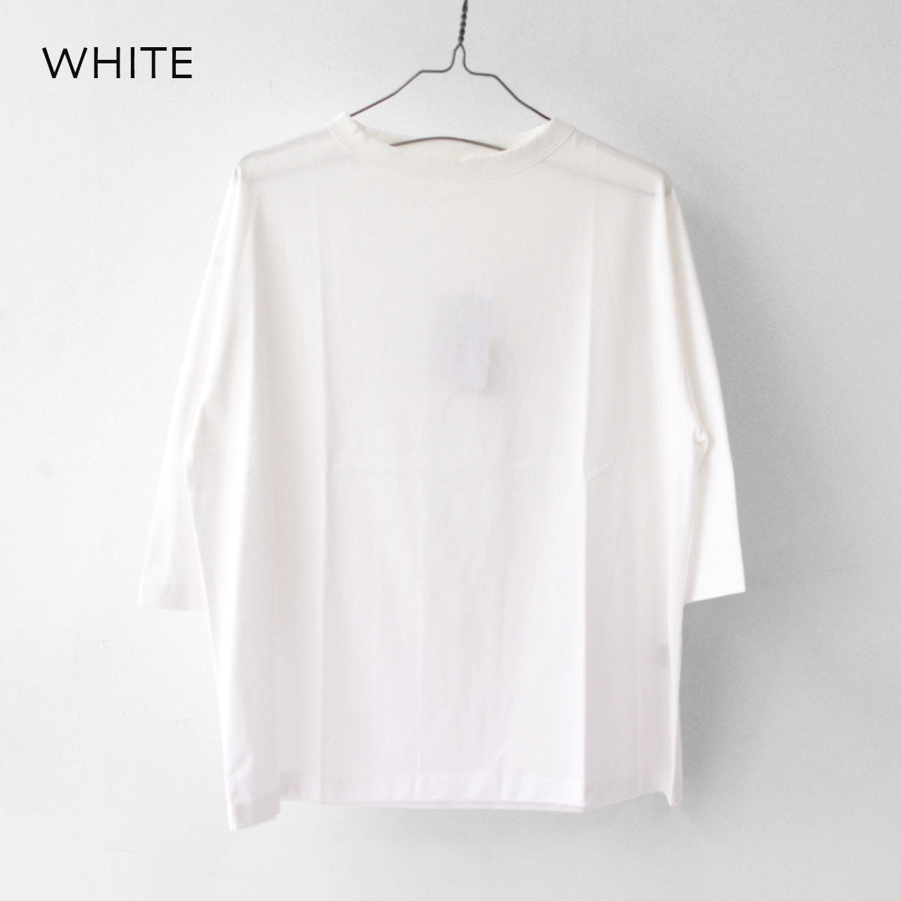 Handvaerk [ハンドバーク] W 60/2 BOTTLE NECK 3/4 SLEEVE T-SHIRT SOLID [6207] 60/2 ボトルネックTシャツ SOLID [2025SS]
