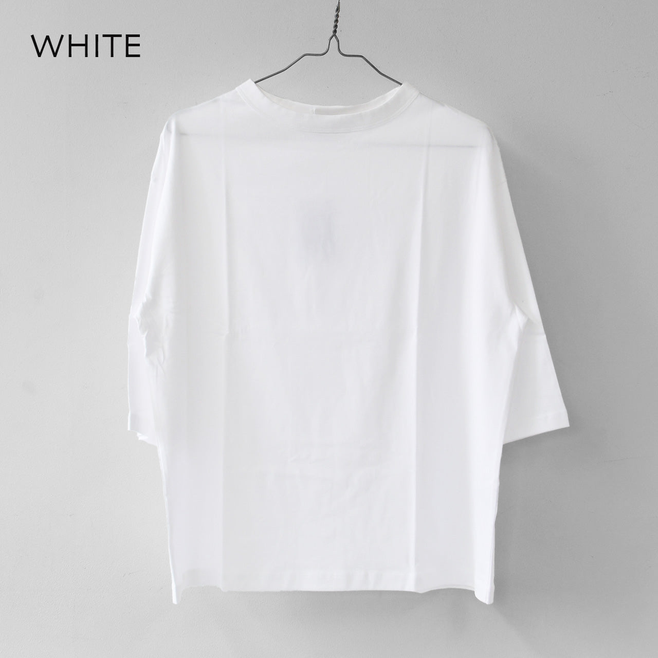 Handvaerk [ハンドバーク] W 60/2 BOTTLE NECK 3/4 SLEEVE T-SHIRT SOLID [6207] 60/2 ボトルネックTシャツ SOLID [2026SS]