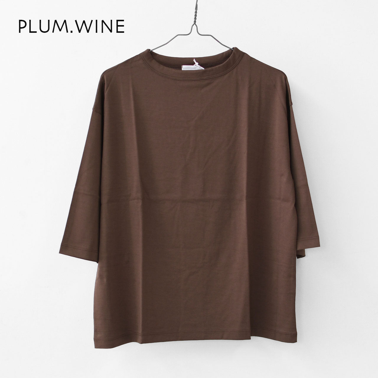 Handvaerk [ハンドバーク] W 60/2 BOTTLE NECK 3/4 SLEEVE T-SHIRT SOLID [6207] 60/2 ボトルネックTシャツ SOLID [2025SS]