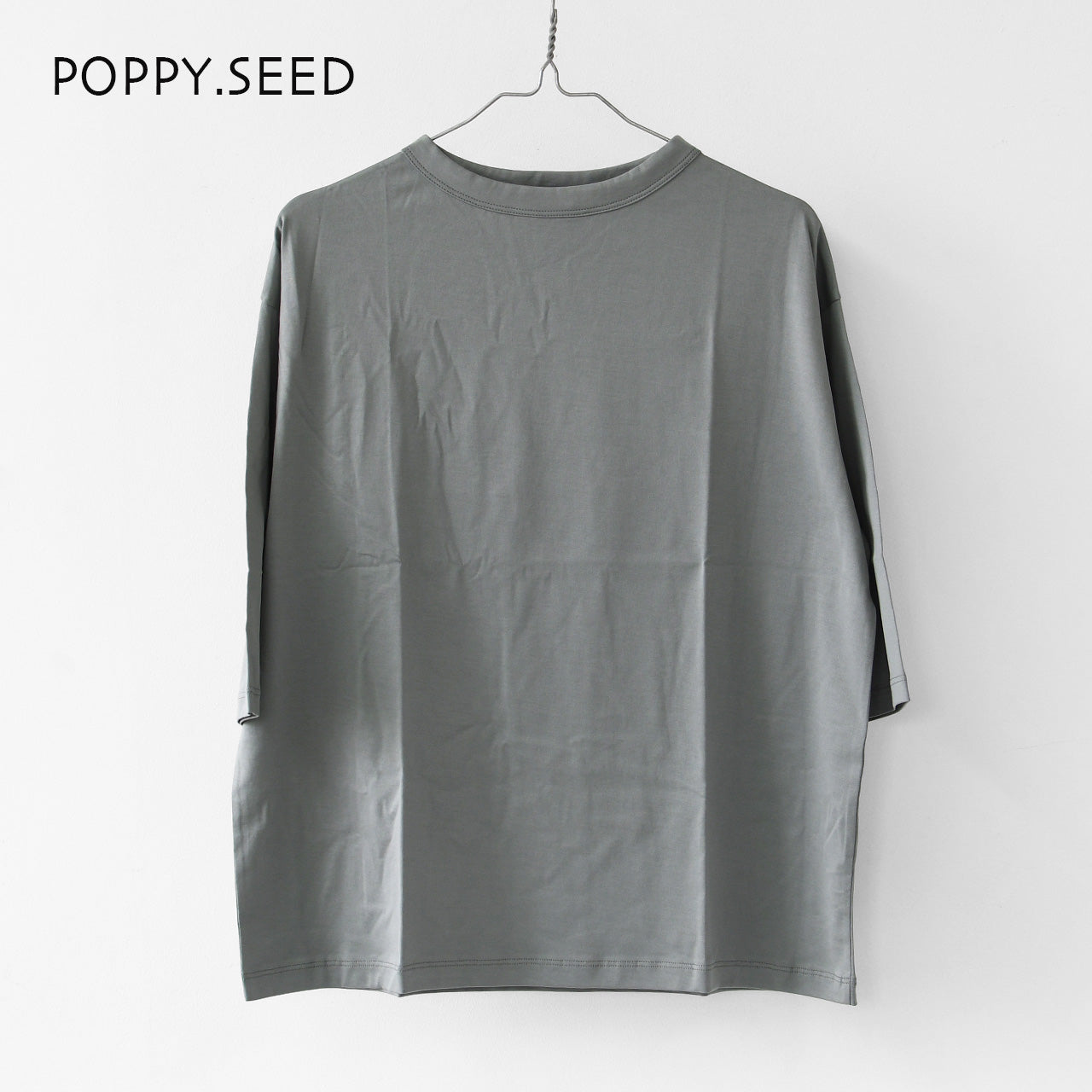 Handvaerk [ハンドバーク] W 60/2 BOTTLE NECK 3/4 SLEEVE T-SHIRT SOLID [6207] 60/2 ボトルネックTシャツ SOLID [2026SS]