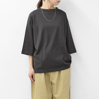 Handvaerk [ハンドバーク] W 60/2 BOTTLE NECK 3/4 SLEEVE T-SHIRT SOLID [6207] 60/2 ボトルネックTシャツ SOLID [2025SS]