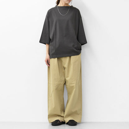 Handvaerk [ハンドバーク] W 60/2 BOTTLE NECK 3/4 SLEEVE T-SHIRT SOLID [6207] 60/2 ボトルネックTシャツ SOLID [2025SS]