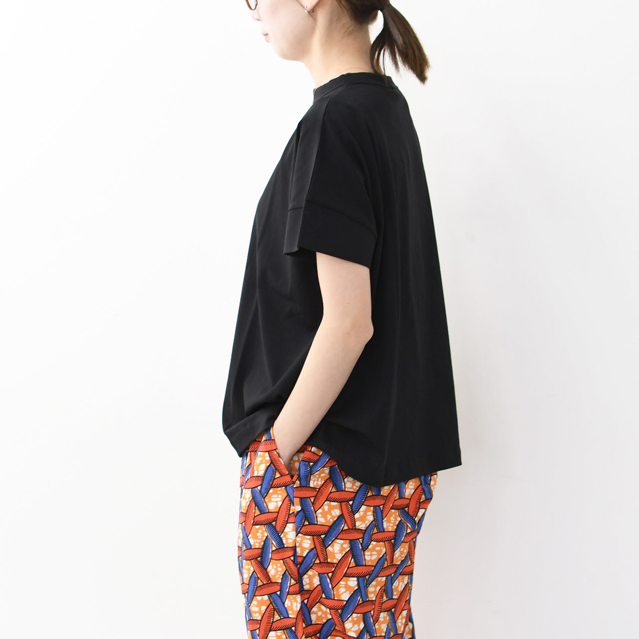 Handvaerk [ハンドバーク] W 60/2 BOTTLE NECK S/S T-SHIRT SOLID [6250] 60/2 ボトルネックTシャツ SOLID [2026SS]