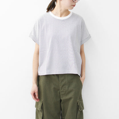 Handvaerk [ハンドバーク] 60/2 CREW NECK WIDE T-SHIRT  -STRIPE- [6260] 60/2クルーネックワイドTシャツ-ストライプ- [2025SS]