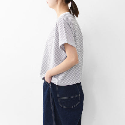 Handvaerk [ハンドバーク] 60/2 CREW NECK WIDE T-SHIRT  -STRIPE- [6260] 60/2クルーネックワイドTシャツ-ストライプ- [2025SS]