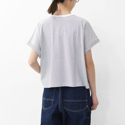 Handvaerk [ハンドバーク] 60/2 CREW NECK WIDE T-SHIRT  -STRIPE- [6260] 60/2クルーネックワイドTシャツ-ストライプ- [2025SS]