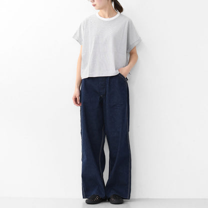 Handvaerk [ハンドバーク] 60/2 CREW NECK WIDE T-SHIRT  -STRIPE- [6260] 60/2クルーネックワイドTシャツ-ストライプ- [2025SS]