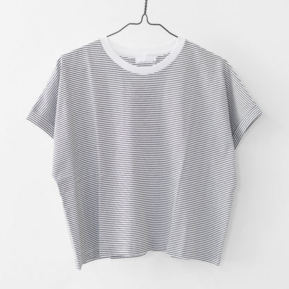 Handvaerk [ハンドバーク] 60/2 CREW NECK WIDE T-SHIRT  -STRIPE- [6260] 60/2クルーネックワイドTシャツ-ストライプ- [2025SS]