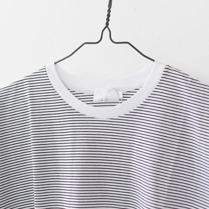 Handvaerk [ハンドバーク] 60/2 CREW NECK WIDE T-SHIRT  -STRIPE- [6260] 60/2クルーネックワイドTシャツ-ストライプ- [2025SS]