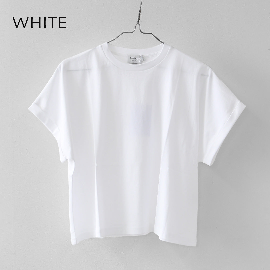 Handvaerk [ハンドバーク] 60/2 CREW NECK WIDE T-SHIRT  -SOLID- [6260-s] 60/2クルーネックワイドTシャツ-SOLID-・半袖Tシャツ・ワイドTシャツ・コットンTシャツ・無地・シンプル・着心地・LADY'S [2026SS]