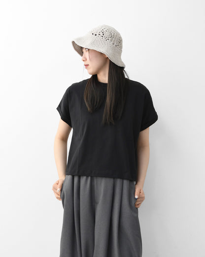 Handvaerk [ハンドバーク] 60/2 CREW NECK WIDE T-SHIRT  -SOLID- [6260-s] 60/2クルーネックワイドTシャツ-SOLID-・半袖Tシャツ・ワイドTシャツ・コットンTシャツ・無地・シンプル・着心地・LADY'S [2026SS]