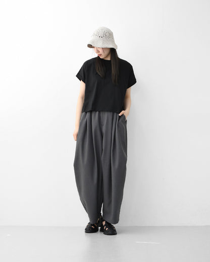 Handvaerk [ハンドバーク] 60/2 CREW NECK WIDE T-SHIRT  -SOLID- [6260-s] 60/2クルーネックワイドTシャツ-SOLID-・半袖Tシャツ・ワイドTシャツ・コットンTシャツ・無地・シンプル・着心地・LADY'S [2026SS]