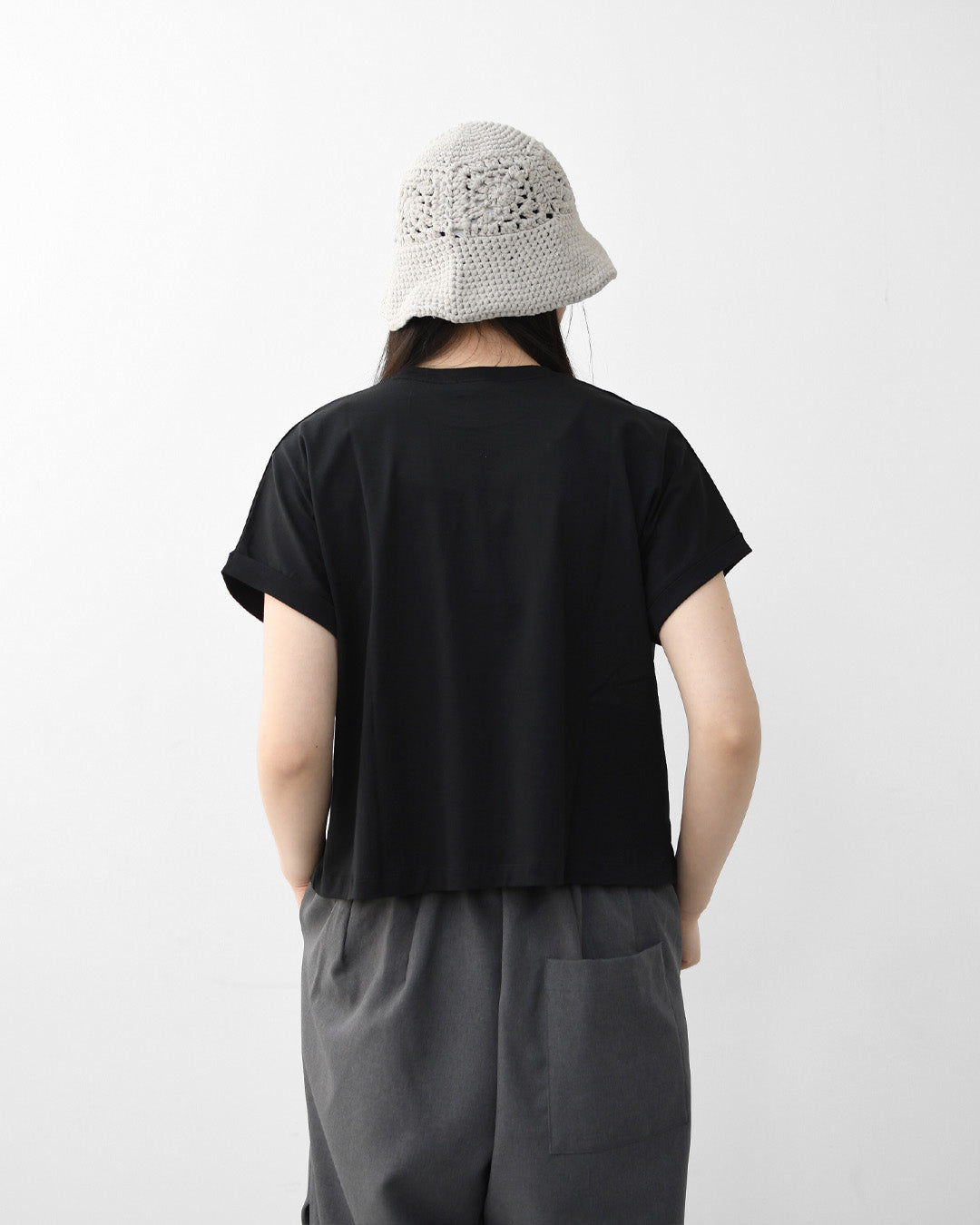 Handvaerk [ハンドバーク] 60/2 CREW NECK WIDE T-SHIRT  -SOLID- [6260-s] 60/2クルーネックワイドTシャツ-SOLID-・半袖Tシャツ・ワイドTシャツ・コットンTシャツ・無地・シンプル・着心地・LADY'S [2026SS]