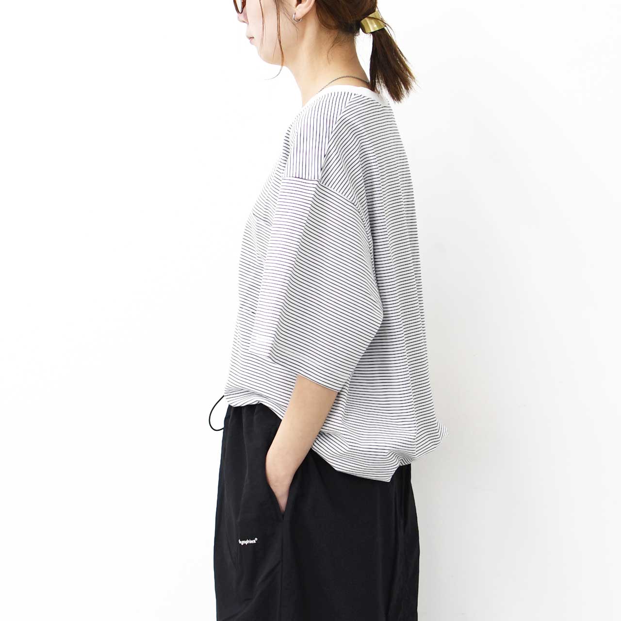 Handvaerk [ハンドバーク] 60/2 S/S BIG T-SHIRT  -STRIPE- [6524-b] 60/2 半袖ビッグTシャツ-ストライプ-・MEN'S [2025SS]