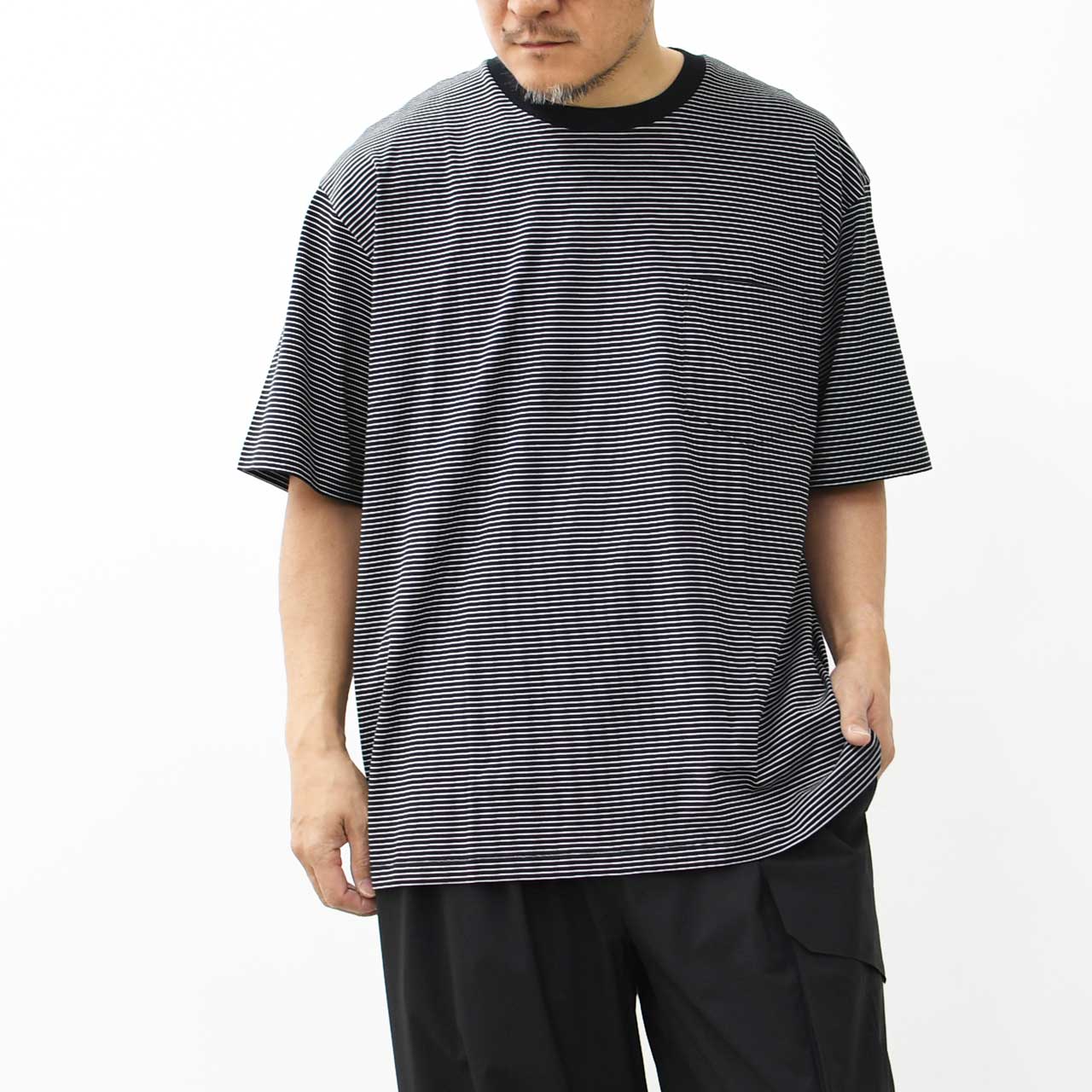 Handvaerk [ハンドバーク] 60/2 S/S BIG T-SHIRT  -STRIPE- [6524-b] 60/2 半袖ビッグTシャツ-ストライプ-・MEN'S [2025SS]