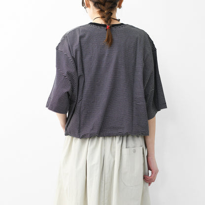Handvaerk [ハンドバーク] 60/2 S/S BIG T-SHIRT  -STRIPE- [6524-b] 60/2 半袖ビッグTシャツ-ストライプ-・MEN'S [2026SS]
