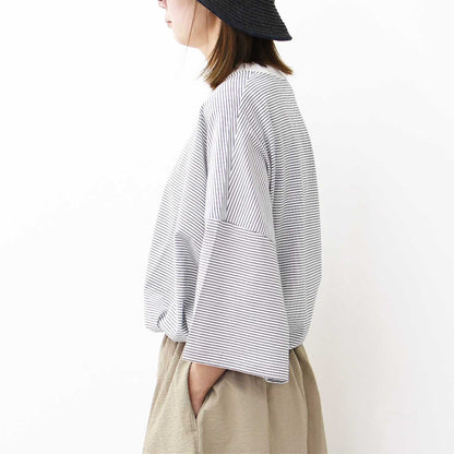 Handvaerk [ハンドバーク] 60/2 S/S TAPERED BIG T-SHIRT  -STRIPE- [6525-b] 60/2 半袖テーパードビッグTシャツ-ストライプ-・MEN'S [2025SS]