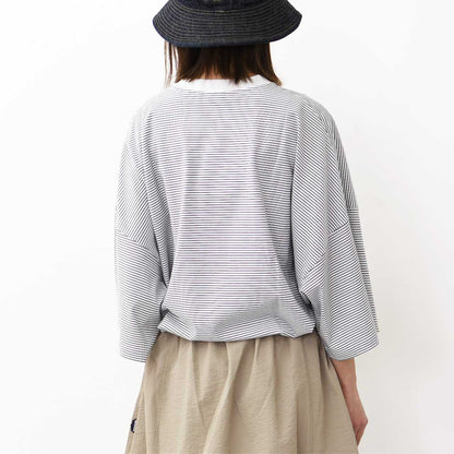 Handvaerk [ハンドバーク] 60/2 S/S TAPERED BIG T-SHIRT  -STRIPE- [6525-b] 60/2 半袖テーパードビッグTシャツ-ストライプ-・MEN'S [2025SS]